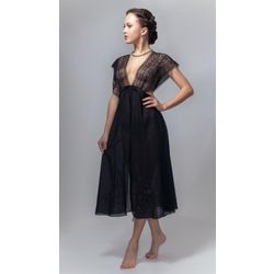 Снежинка / Snowflake / Peignoir "Black Swan" with embroidery