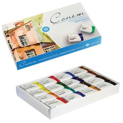 Watercolor art "sonnet", 16 colors, cuvette 2.5 ml, cardboard box