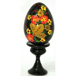 Фабрика Матрешек / Matryoshka Factory / Egg Berry Khokhloma with stand, 11-12 cm