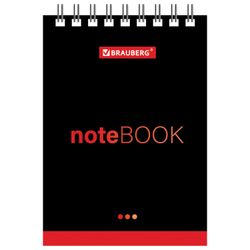 BRAUBERG / Quaderno "Black style" FORMATO PICCOLO 40 fogli A7, 75x105 mm, pettine, cartoncino, gabbia
