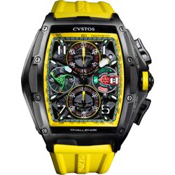 CVSTOS / Swiss mechanical wristwatch Challenge III Chrono-S Challenge-III-Chrono-Steel-Yellow-Gt with chronograph
