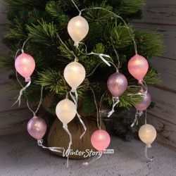 Kaemingk / Battery operated LED string Delicate Balloons 1.8 m 10 warm white LED lights, transparent PVC, IP20