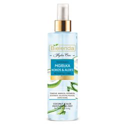 Moisturizing fluid for face and body with the scent of Coconut and Aloe, spray , HYDRA CARE, BIELENDA, 200 ml