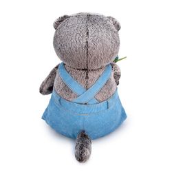 BUDI BASA / Soft toy Basik in a blue overalls with a flower 25cm