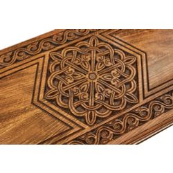 GamesDealer / Geschnitztes Backgammon "Hexagon Pattern" 50, Haleyan