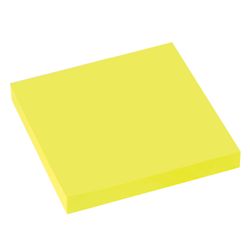 BRAUBERG / Bloc autocollant (autocollants) NEON, 76x76 mm, 90 feuilles, jaune