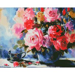 Опт-картина / Mosaïque diamant, 40x50, strass carré Bouquet lumineux