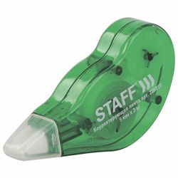 Correction tape STAFF "EVERYDAY", 5 mm x 3 m, green body, with twisting, blister