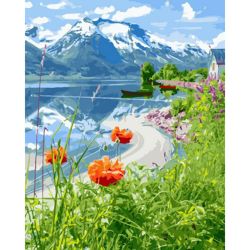 Опт-картина / Malen nach Zahlen 40x50 Bergblumen