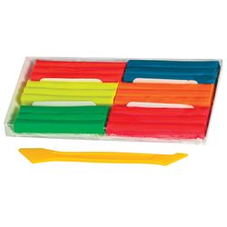 BRAUBERG plasticine fluorescent 6 colors, 90 g, with stack, carton