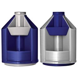 Stand-organisateur STAMM "Mini Desk", rotatif, 107х107х140 mm, 10 compartiments, gris métallisé / bleu foncé