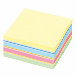 STAFF / Self-adhesive block (stickers) PASTEL, 51x51 mm, 250 sheets, 7 colors