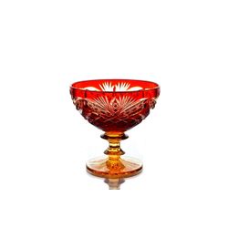 Гусевской Хрустальный завод / Crystal vase for the table "Lyubava" amber-red