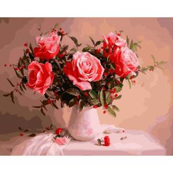 Опт-картина / Painting by numbers 40x50 Roses on the table