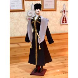 Asik / Dzhigit doll in a gabardine suit with themed details, 60 cm