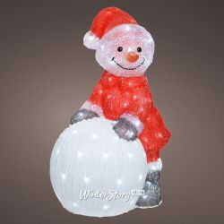 Kaemingk / Figura LED Pupazzo di neve Antero - Fiabe della Lapponia 60 cm, 90 lampade a LED, IP44