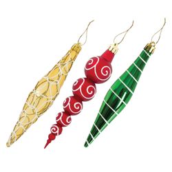 ЗОЛОТАЯ СКАЗКА / Set of decorations for the fir tree "Curly icicles", 3 pcs., Plastic, assorted