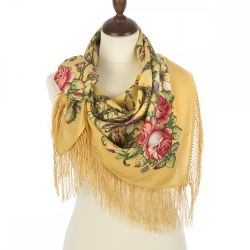 Павловопосадский платок / "Spring Travel" shawl with silk fringe