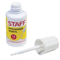 Correction fluid STAFF Basic, quick-drying, 15 ml, with brush