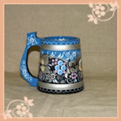 Mug - blue silver painting