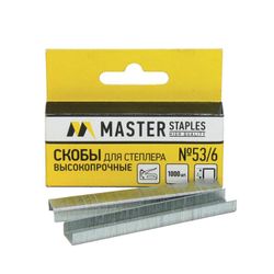 Staples for furniture stapler, type 53, 6 mm, MASTER, HIGH STRENGTH, quantity 1000 pcs.