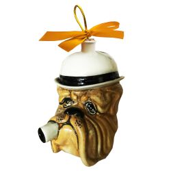 Лефортовский фарфор / Lefortovo porcelain / Christmas tree toy "Dog with a cigar"