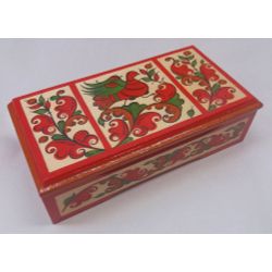 Беломорские узоры / The box is wooden "Boretskaya painting" height 5 cm