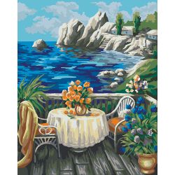 Опт-картина / Paint by number CAKADU 40x50 Veranda on the shore