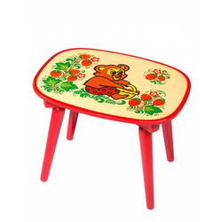 Золотая Хохлома / Wooden bench 260х350х260 mm