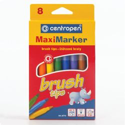 Bút lông bằng nỉ CENTROPEN "Cọ", 8 màu, đầu cọ, nắp thông hơi, móc treo euro