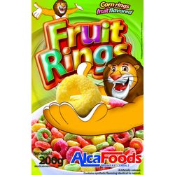Fruit flavored corn rings