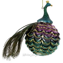 Kaemingk / Pallina vintage Peacock Earley 8 cm, vetro