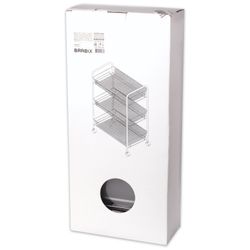 BRABIX / Office and household shelf (trolley) 3 tiers, on wheels, metal, silver, 43.5x26x62.5 cm