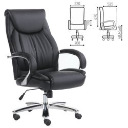 BRABIX PREMIUM "Advance EX-575" armchair, chrome, eco-coe, black
