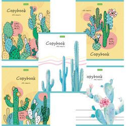 HATBER / Notebook А5, 48 sh., -ECO, bracket, cage, cardboard cover, "I love cacti" / 10 pcs.