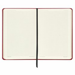 BRAUBERG  / Quaderno "Office" in similpelle, 80 fogli A5 (148x218 mm), elastico, rosso