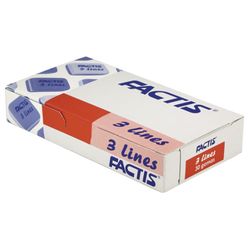 Eraser FACTIS 3 Lines (Spain), 30х24х13 mm, color assorted, rectangular, PVC