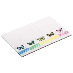 Bookmark adhesive BRAUBERG WITH a PICTURE of a "BUTTERFLY" plastic, 48х15 mm, 5 colors x 20 sheets in plastic book