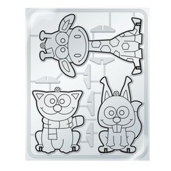 Stencil per dipingere con vernici per vetrate LUCH "Giraffa e compagnia" 3pz. (giraffa, scoiattolo, gatto)