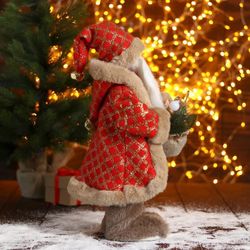 Зимнее волшебство / Doll "Santa Claus, in a red plaid coat with gifts"