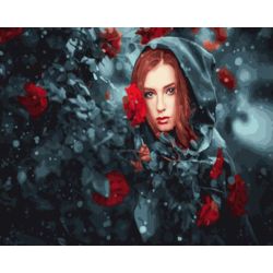 Опт-картина / Painting by numbers 40x50 Girl among roses