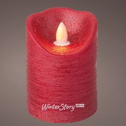 Kaemingk / LED candle with simulated flame Elody Red 10 cm, battery operated, timer