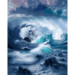 Опт-картина / Pintura por números 40x50 Tempestade no mar