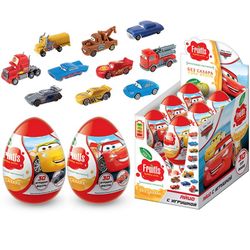 Конфитрейд / "DISNEY CARS 3" Pastillas de frutas en un huevo de plástico con un regalo y una placa 1kor * 6bl * 12pcs, 5g.