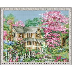 Опт-картина / Tranh khảm kim cương 40x50, thạch tròn Xuân ngoại thành