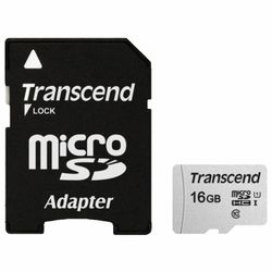 TRANSCEND / microSDHC memory card 16 GB UHS-I U1, 95 Mb / s (class 10), adapter