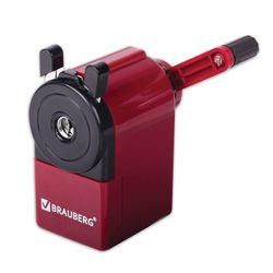 Sharpener mechanical BRAUBERG, metal mechanism, black/Burgundy
