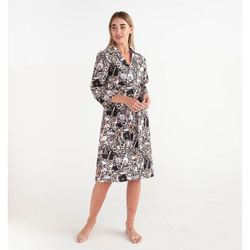 Этель / Women's dressing gown "Leopard" sleeve 3/4, size 50-52, waffle 200g / m2, 100% hl