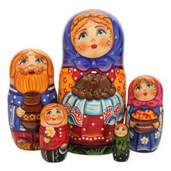 Matryoshka "Village holiday", 5 dolls