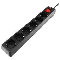 Garrison / Surge protector EHB-15, 6 outlets, 5 m, black